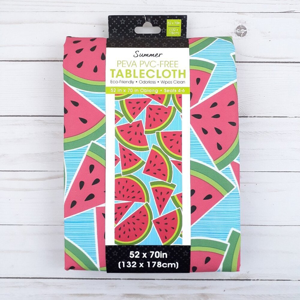 Vinyl Tablecloth 52x70 Summer Watermelon Slices Camping Party Picnic